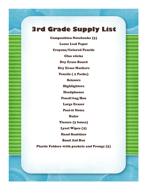 supply list